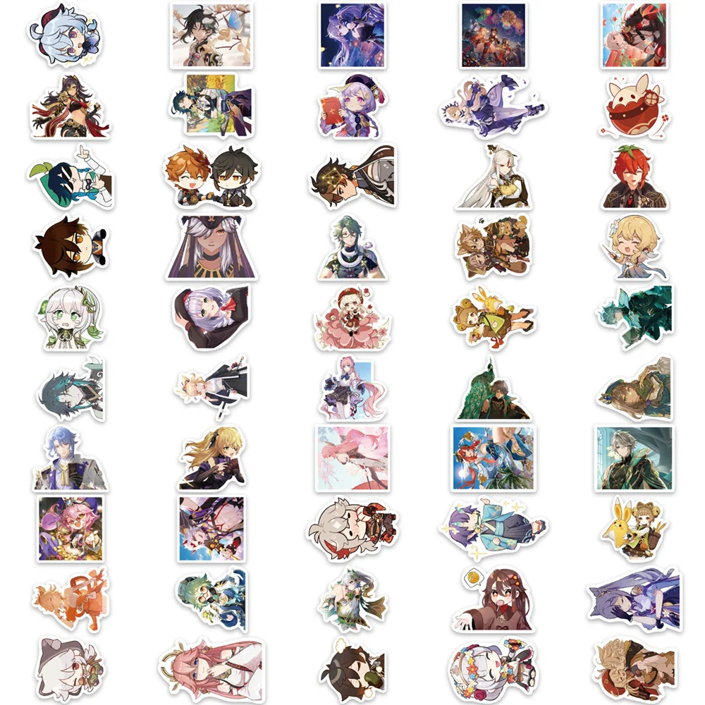 10/30/50 Stuks Nieuwe Ins Genshin Impact Sticker Cartoon Creatieve Anime Ipad Computer Autostoel Decoratie Waterdichte Groothandel