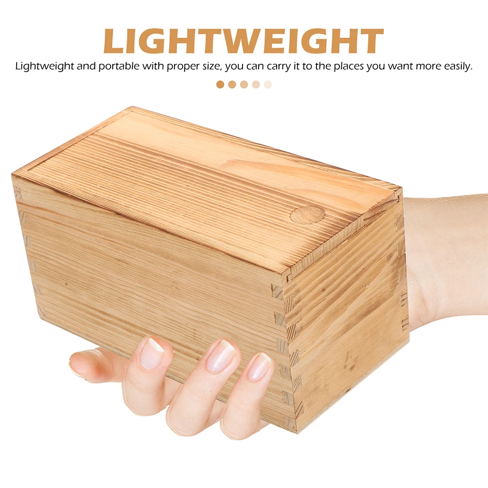 

2Pcs Wood Sliding Lid Jewelry Box Portable Storage Case Jewelry Organizer Trinket Storage Wooden Box with Sliding Lid