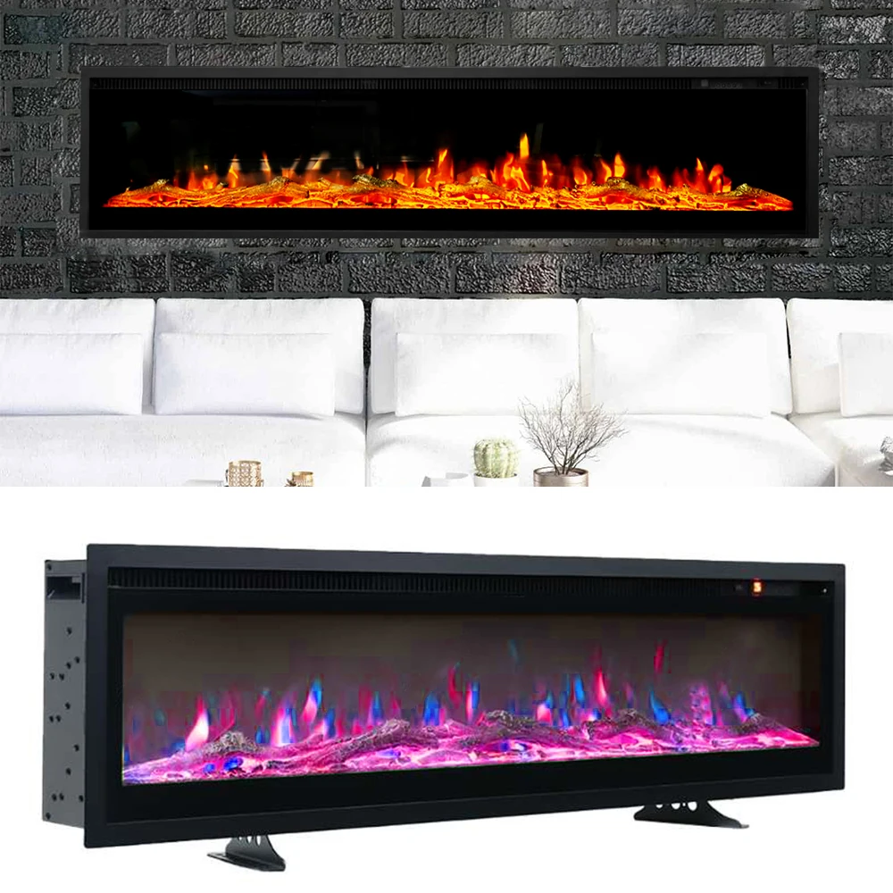 كارسكي الجديد ®   مدفأة كهربائية LED لهب الجدار الموقد 1800 واط المواقد الكهربائية التحكم عن بعد IF-1350TCL-GM 50 بوصة