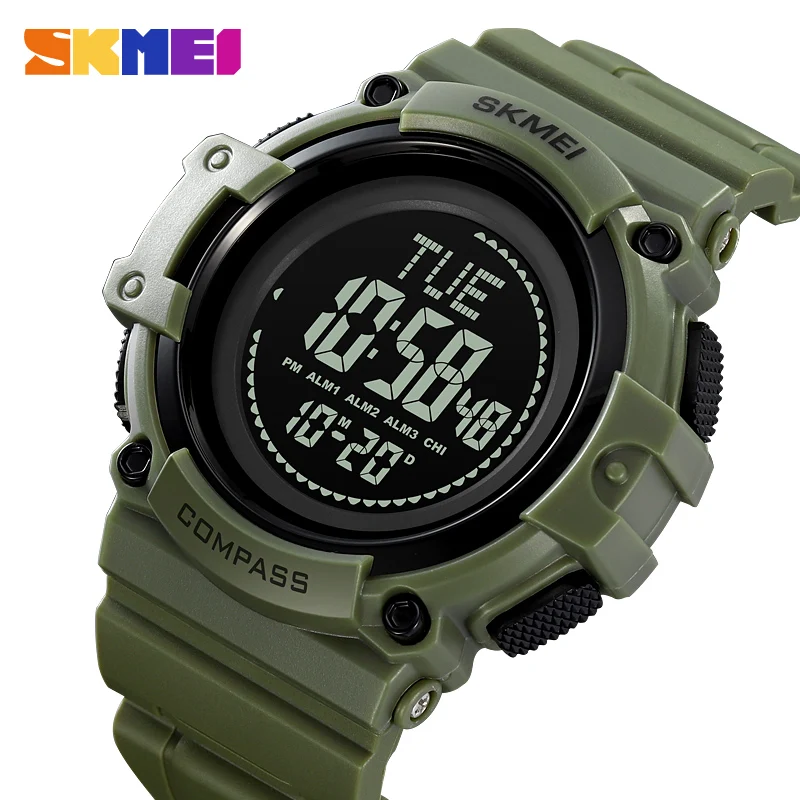 SKMEI Sport Watch for Men Luxury Original Brand Electronic Watches Waterproof Fashion Compass World Time with 3alarm Clock