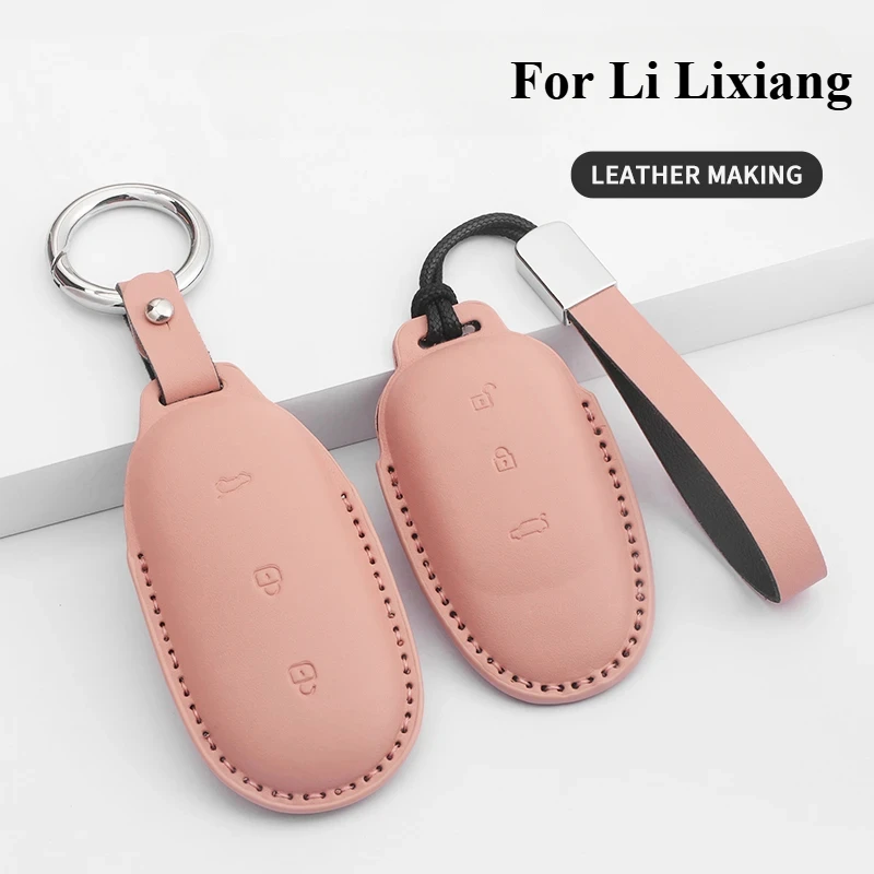 

PU Leather Car Remote Key Case Cover Shell For Li Lixiang L6 L7 L8 L9 2024 2023 2022 For Leading Ideal One Li Keyless Holder Fob