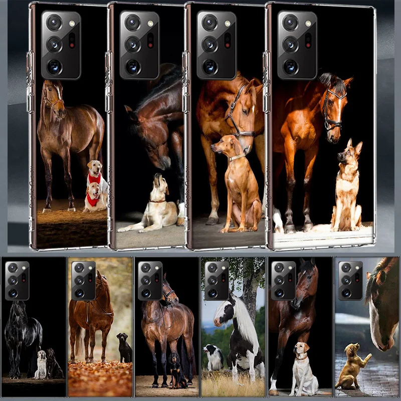 Domineering Cool Horses And Dogs Coque For Samsung A55 A35 A25 A15 Phone A05S Note 20 Ultra 10 Lite 9 8 M52 M51 M32 M31 M30S M