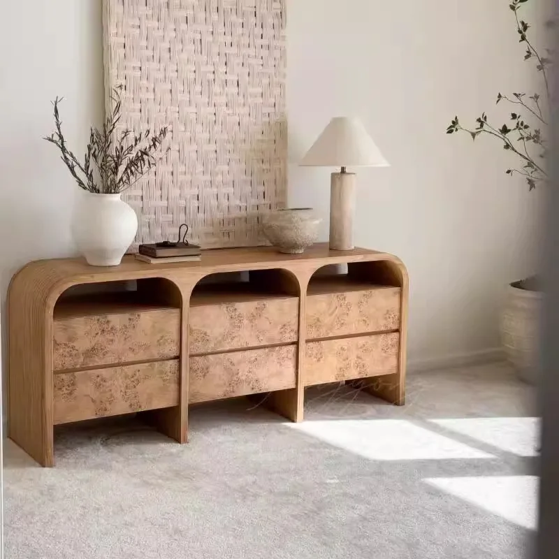 

Solid wood medieval style French, cream modern environmentally friendly durable living room bedroom locker knot wood grain