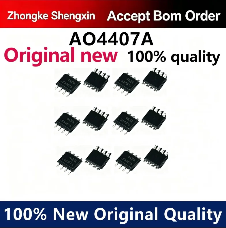 （5pcs-100pcs）New AO4407A AO4407 4407A SOP-8 MOSFET power chip