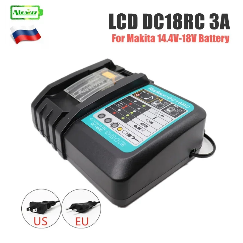 DC18RC charger 3A charging current DC18RF LCD is applicable to Makita 14.4V 18V BL1830 BL1430 electric tool battery US/EU plug