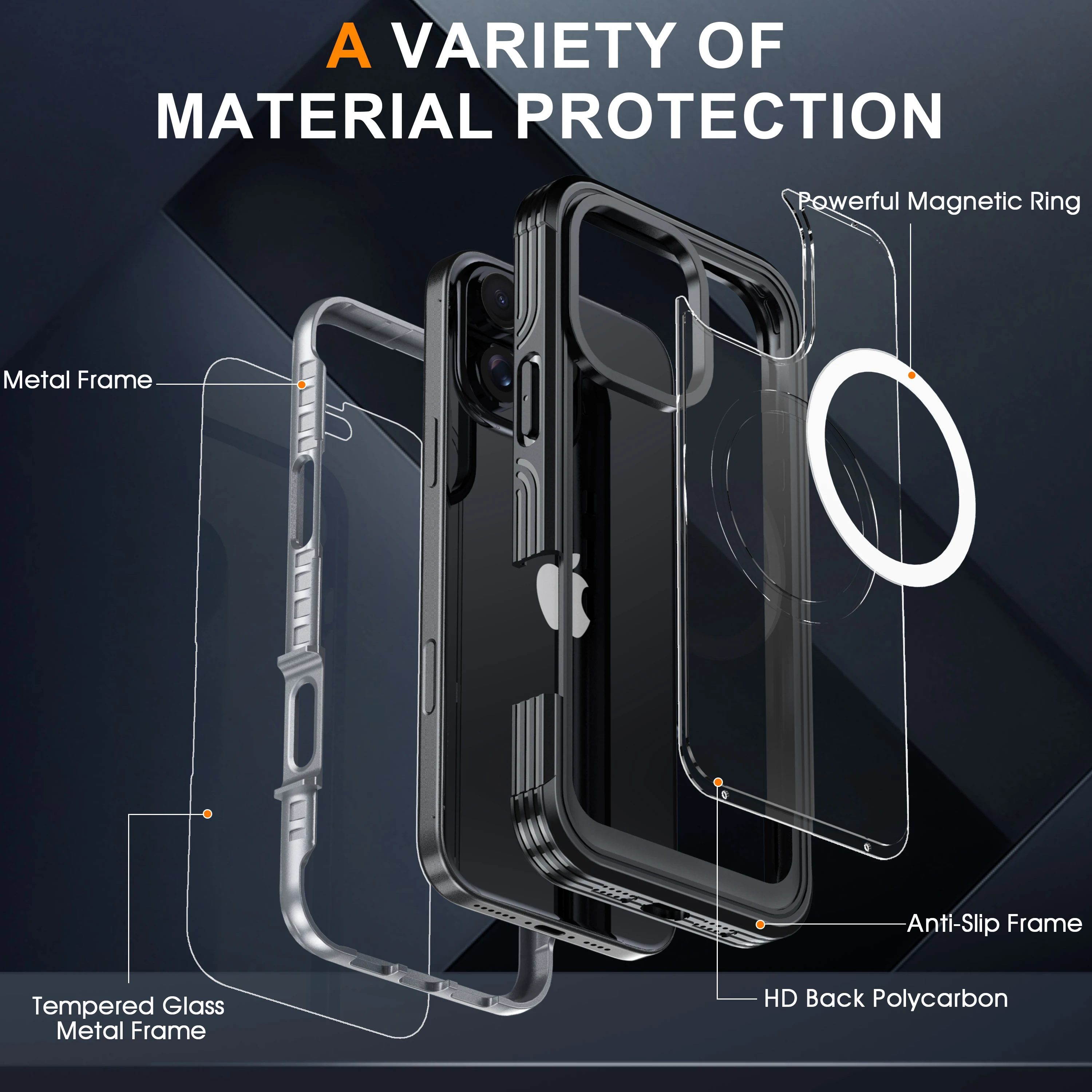 New product hot sale Shockproof Dustproof Dropproof Wireless Magnetic High Quality Phone Case For iphone16 15plus 15pro 15promax