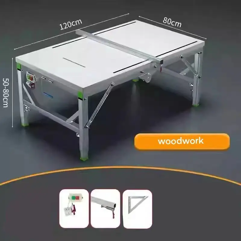 Multifunctional Woodworking Workbench Portable Folding Workbench  Woodworking Saw Table Telescopic Removable Manual Tool
