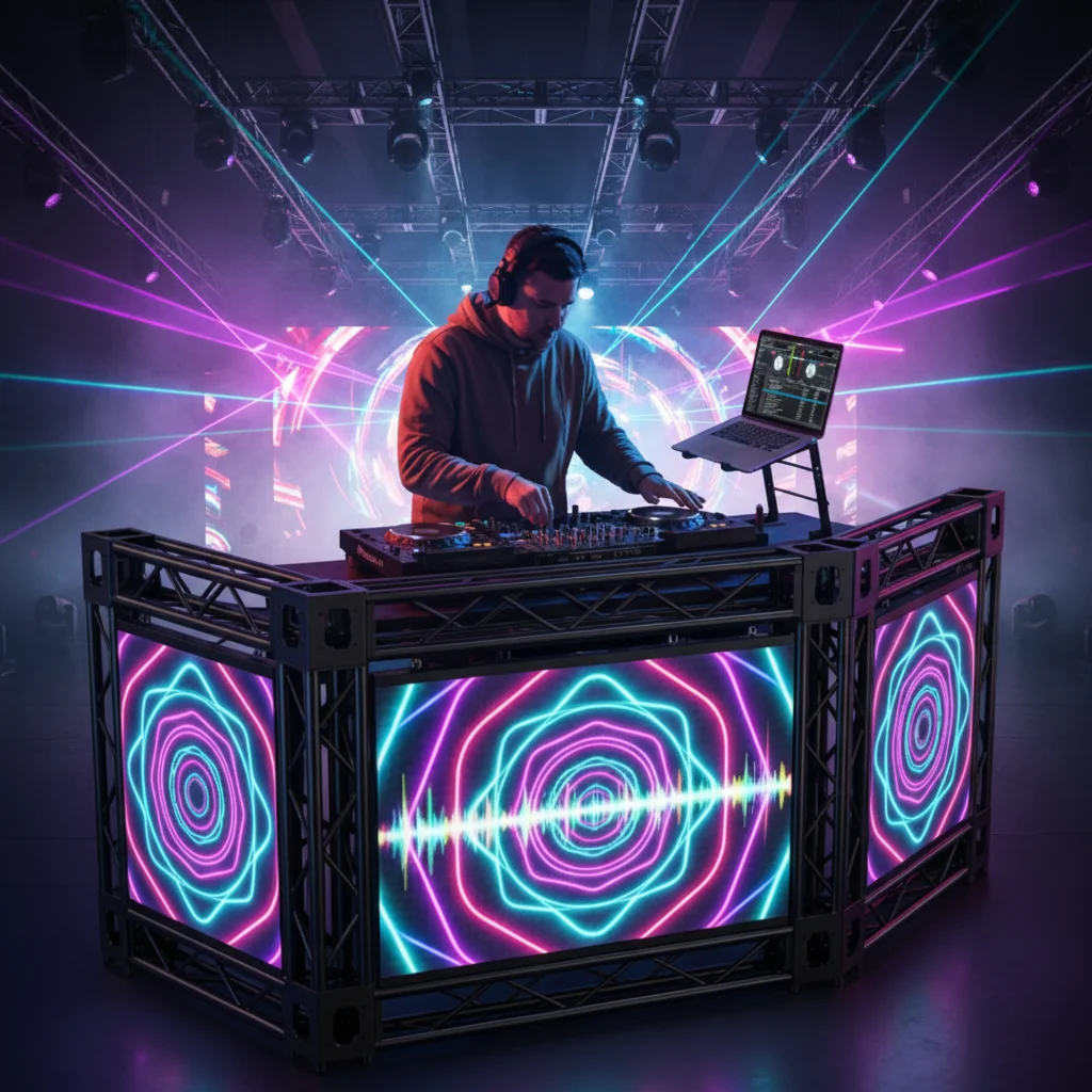 Seamless Visual IP65 Indoor Outdoor DJ Booth with Portable LED Video Display Screen OEM 1 Year Warranty for Exhibition Hall SDK