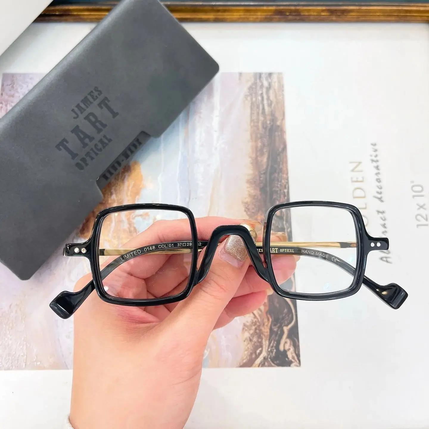 

Belight Optical JAMES TAR*T Acetate with Metal Square Design Prescription Vintage Retro Eyeglasses Spectacle Frame Eyewear 0148