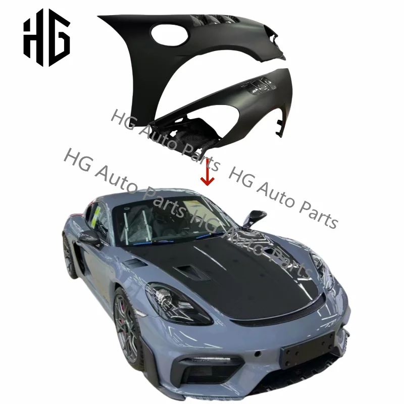 

GT4 RS Half of Carbon Fiber Side Bumper Fenders For Porsche Cayman 718 Car Fender Body Kit