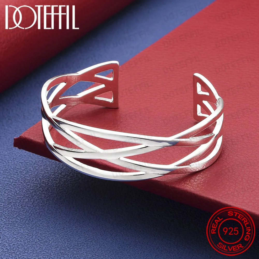 Interweave-Armreif aus 925er-Sterlingsilber für Damen und Herren, modischer Charme, Hochzeit, Verlobung, Schmuck