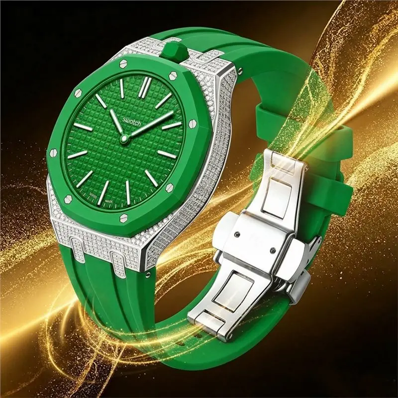 Replacement Band For Swatch X AP Royal Pop Pocket Case- Stainless Steel Case With Silicone Straps Set Eco-Friendly