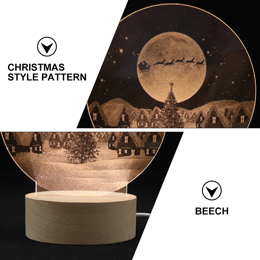 

1Pcs Christmas Night Light Acrylic Festival Lamp Decorative Desktop LED Xmas Lamp Ornament Holiday Decor Christmas Night Light