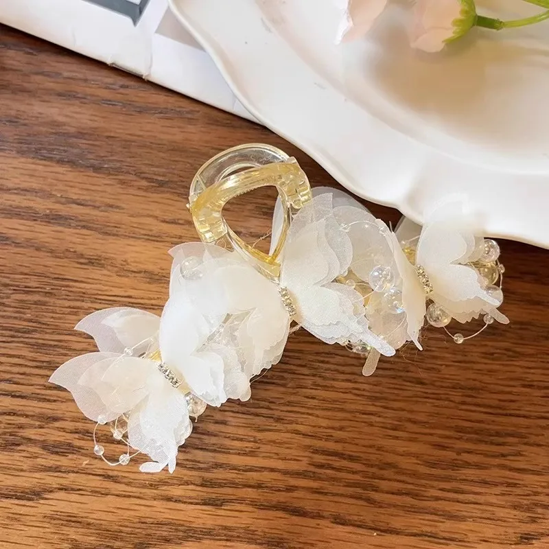 Neuer Stil Schmetterlings-Perlen-Haarspange für Frauen und Mädchen, süße Haarschmuck-Haarspange, Haarklammer, modische Haaraccessoires. – Detail 8