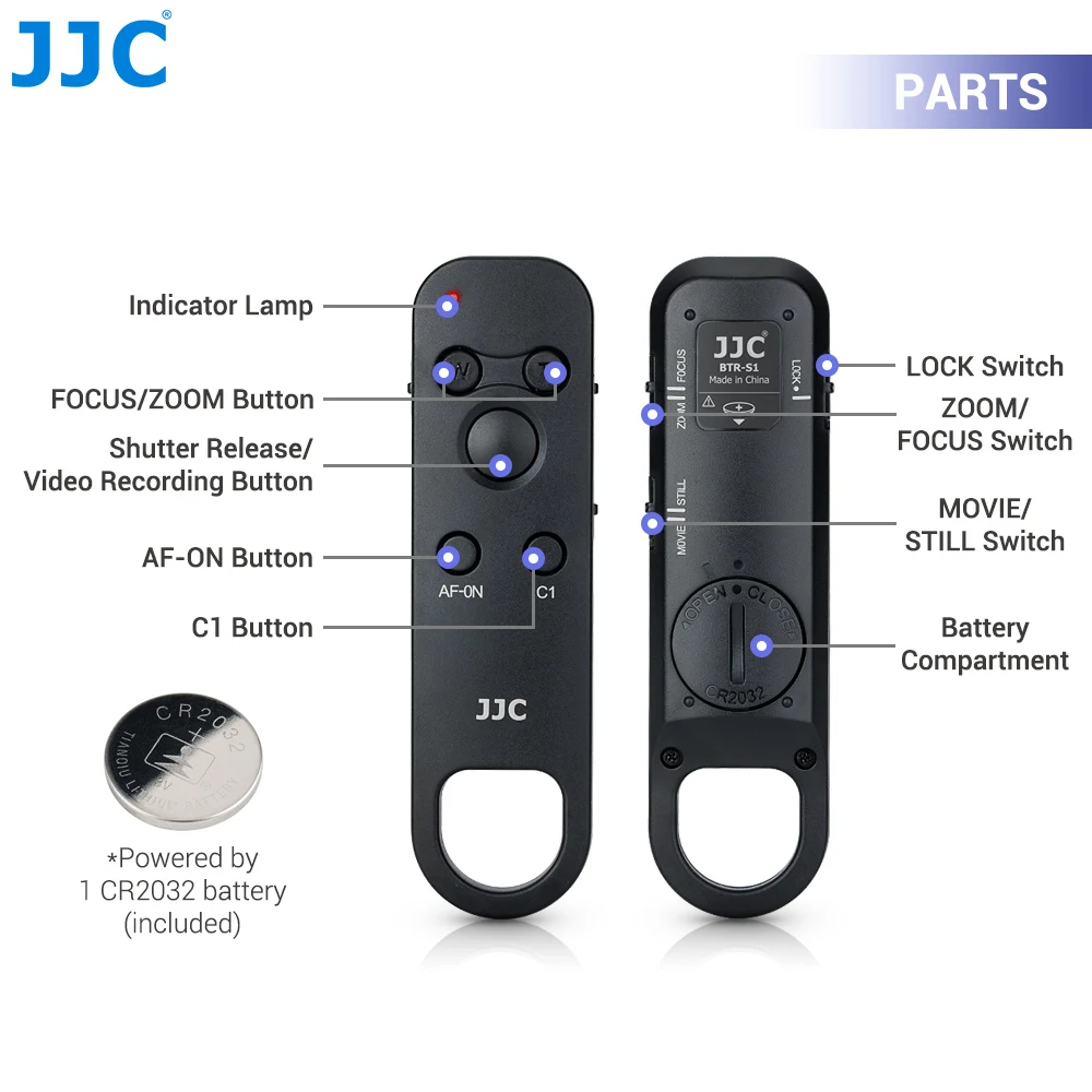 JJC RMT-P1BT Wireless Bluetooth Remote Control for Sony ZV-1/ZV-E10/FX3/A7S III/A7R IV/FX30/A7R4A/A7IV/A7R III/A9 II/A6600/A6400