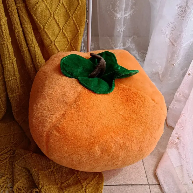 Coussin en peluche doux de 38cm, coussin de câlin, en peluche, Fruit émulatif, kaki, bonnes choses, cadeau d'anniversaire et de noël