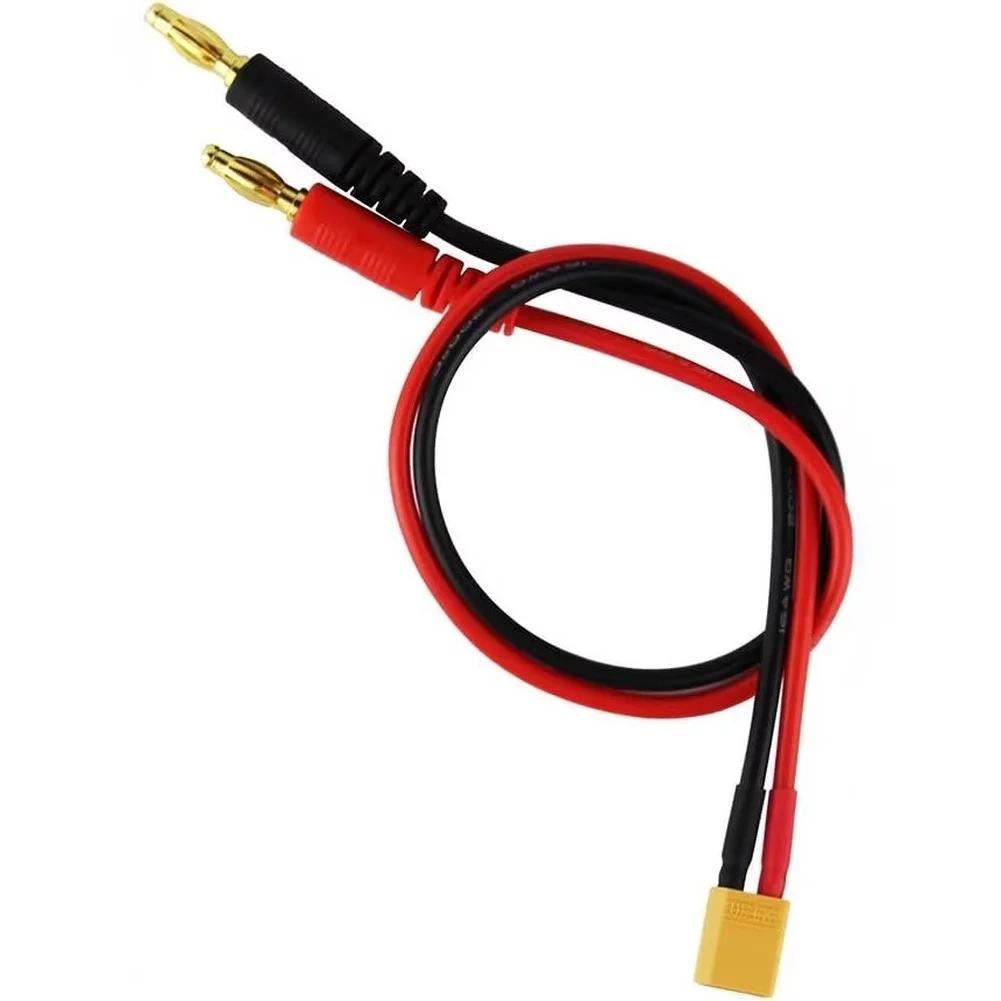 Double Pack 30cm 16 AWG Silicone RC Charging Cable Featuring For XT30 Male and 4mm Banana for Reliable Power Transfer