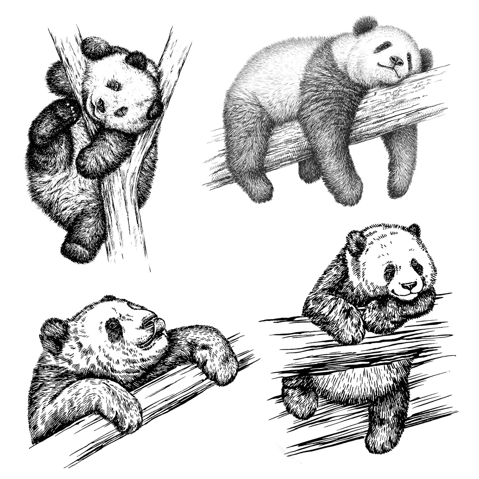 Cute Tree Climbing Panda Clear Stamps and Cutting Dies For DIY Scrapbooking/Card Making/Album Decorative Fun Crafts