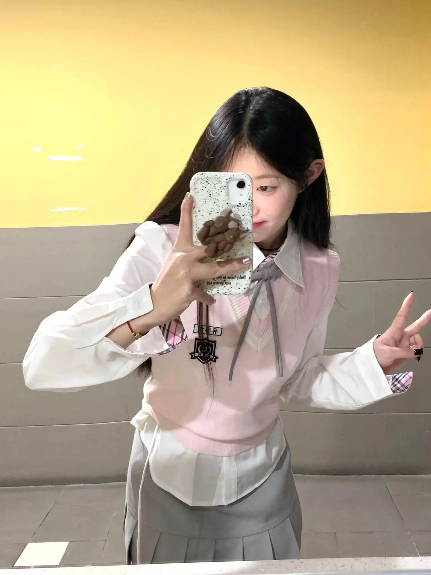 

Пастельно-розовый вязаный комплект длинной юбки Sve irt Cisas Theme School orm Sle Women's Faion Autumn Winter Col...