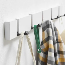 3&5 Hooks Hallway Hangers Luxury Creative Wooden Invisible Door Row Hook Foldable Clothes Bag Key Hanging Hook White Color