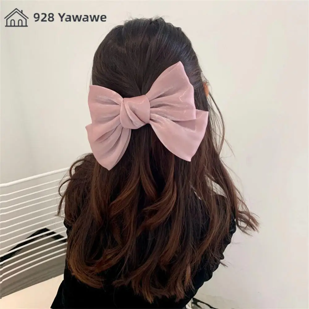 Bow Hairpin Headband Women Kids Hair Clips Retro Sweet Elegant Clips Barrette French Barrette Metal Clips Solid Color