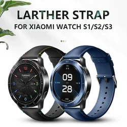 22MM Original Leather Strap for Xiaomi Watch S3/S2/S1 Pro/Active Soft Bracelet for Watch Color 2/1 Sport Series Band Accessories