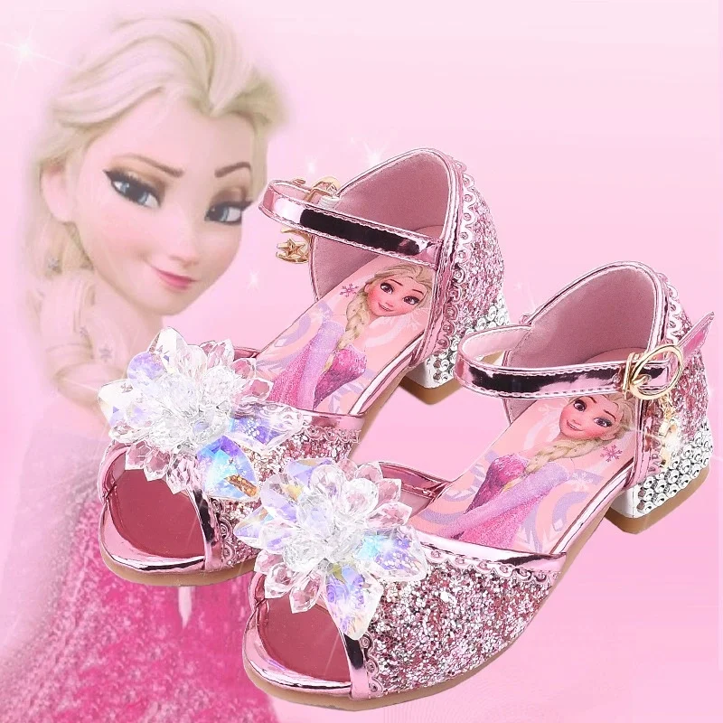 

Frozen Aisha Girls High Heel Shoes Princess Dance Shoes Baby Girls Fashion Crystal Shoes Elsa Sandals Party Fashion sandals