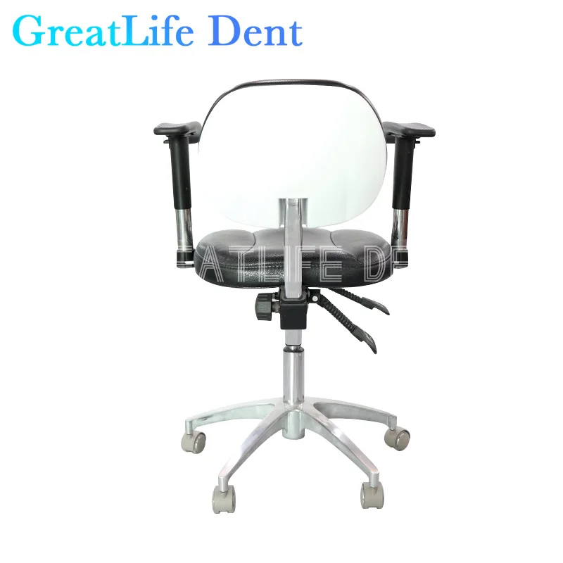 GreatLife Dent Dental Medical Ergonomic Saddle Stool Chair Tattoo Fiber Leather Foot Control Operating Armrest Dental Chair