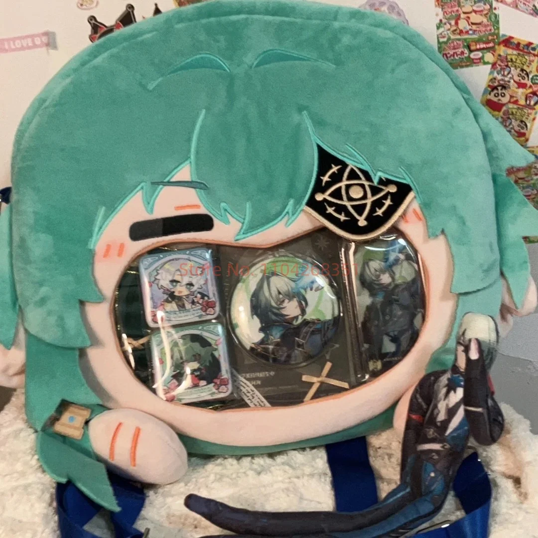 Game Honkai Star Rail Anaxa Cosplay Plush Bag Laugh Face Transparent Itabag Lolita Backpack Cartoon Anaxagoras Shoulder Bag Toys