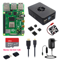 Raspberry Pi 4 Model B 8G 4G 2G 1 GB RAM + Case + Fan + Heat Sinks + Power Adapter Optional 32 64 128 GB TF Card for RPI 4