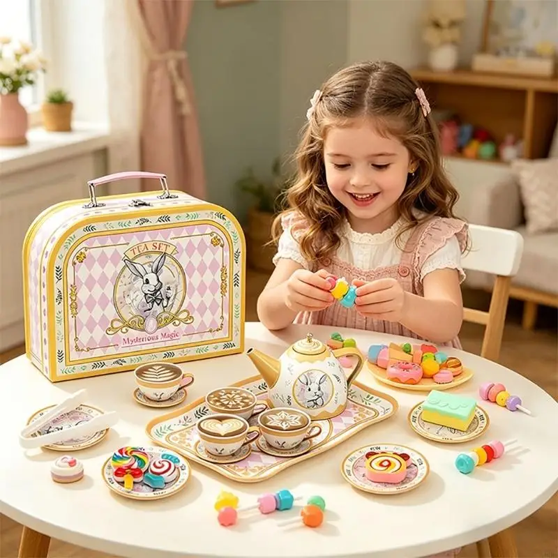 

Pretend Activity Refreshment Moment Gift Box For Little Ones With Foldable Handle And Safe Metal Construction A2UB