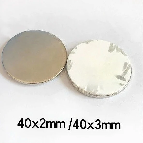 40x2mm 40x3mm Powerful Round Magnet Comes with Double-Sided Tape 40*2 For Home Refrigerators, Offices DIY 40*2mm 40*3mm