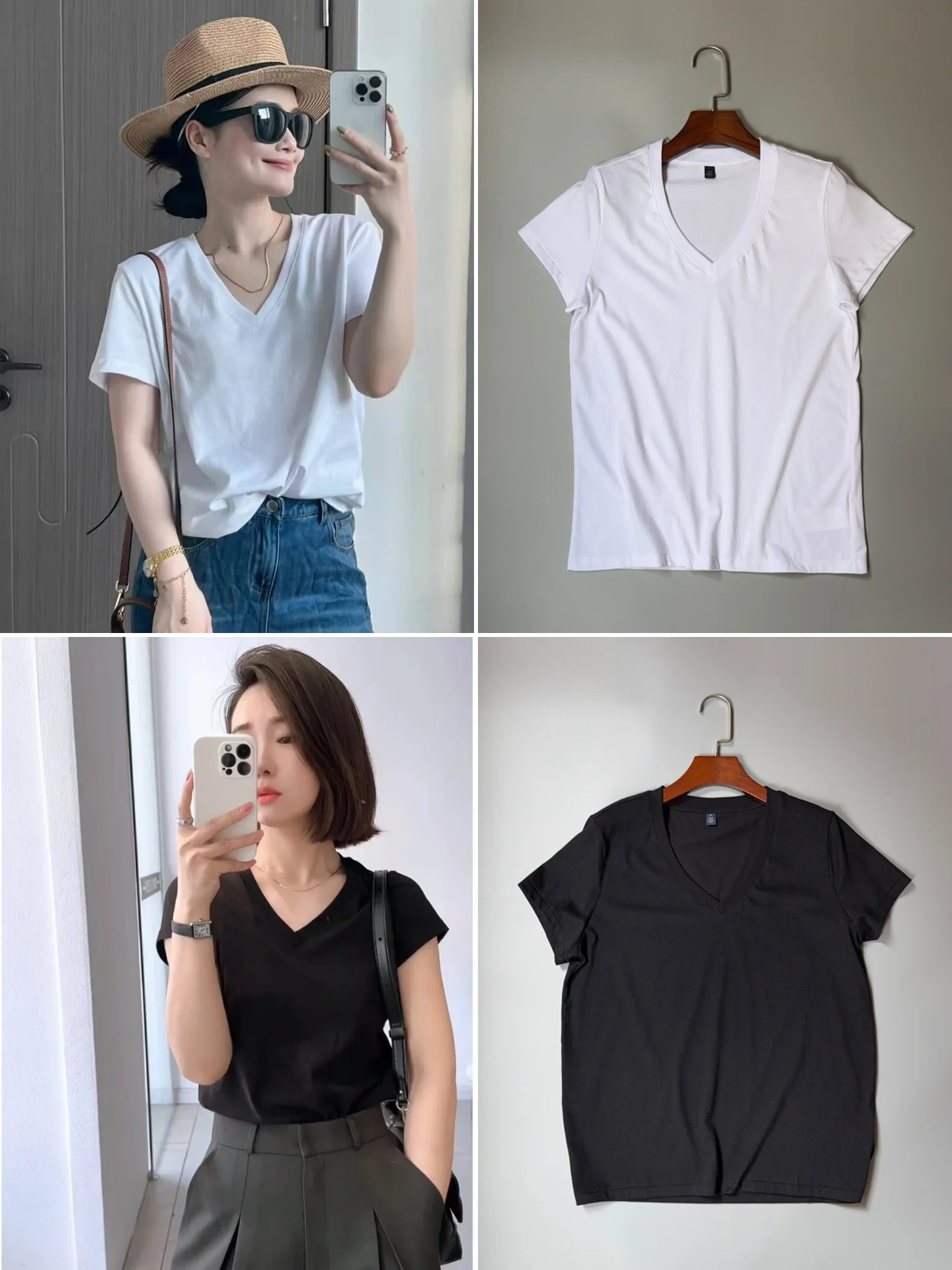 

Pure Cotton V-Ne ort Sve T-irt Classic American Sle Retro College Wind f Sve Body irt for Girls