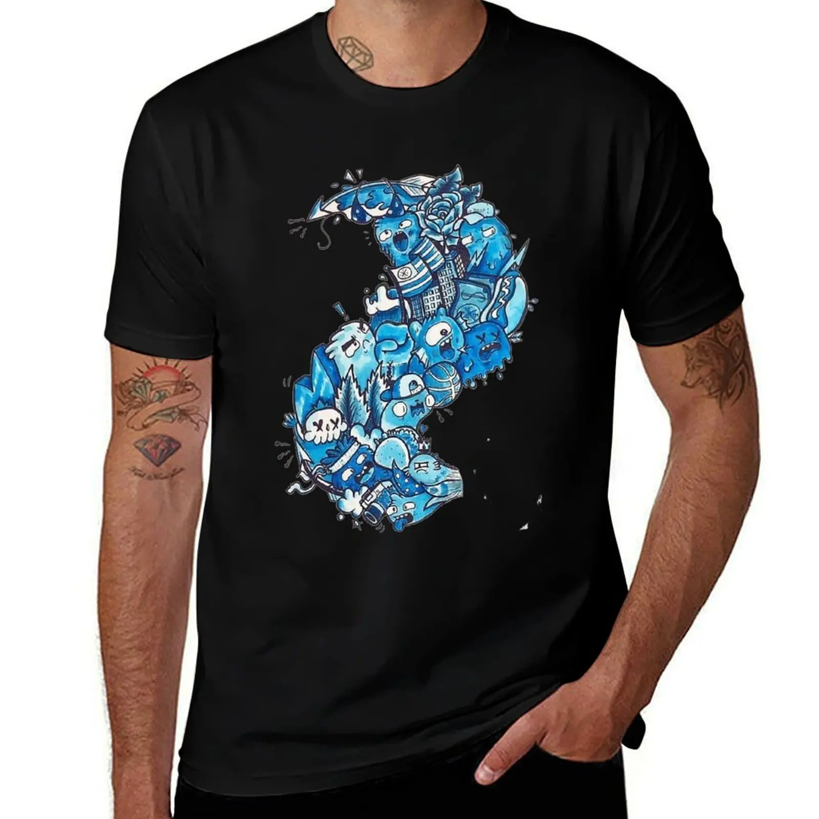 Doodle T-Shirt Fashion Pattern Printed Tee Shirt