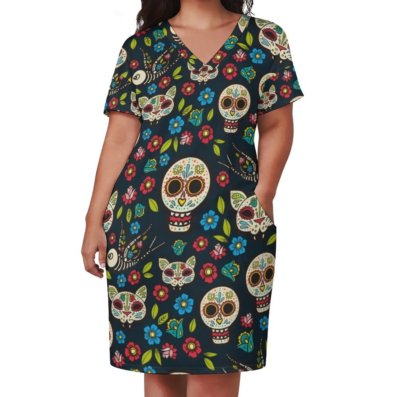 Cinco De Mayo May 5 Day Of The Dead Holiday Celebration Loose Pocket Dress summer dress korean women summer women's dress 2025