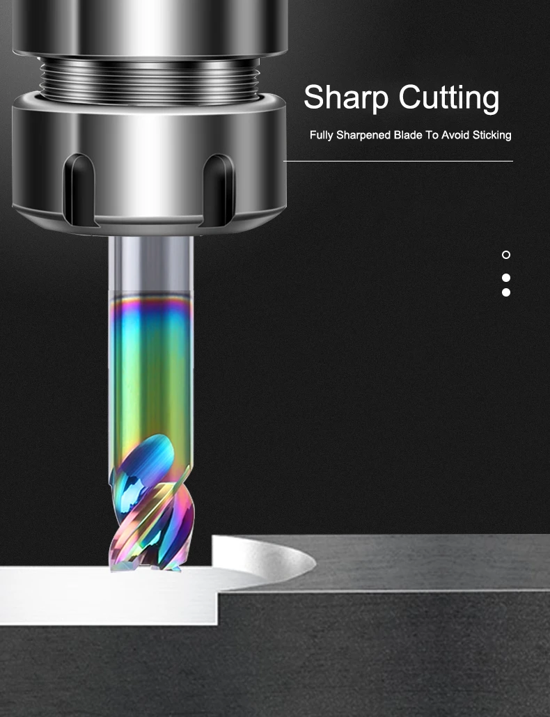 SHAZAM Kurze Schaftfräser 1,0mm-12,0mm 3F Fräser CNC-Bearbeitungswerkzeuge Hartmetall-Schaftfräser mit Farbbeschichtung – Detail 3