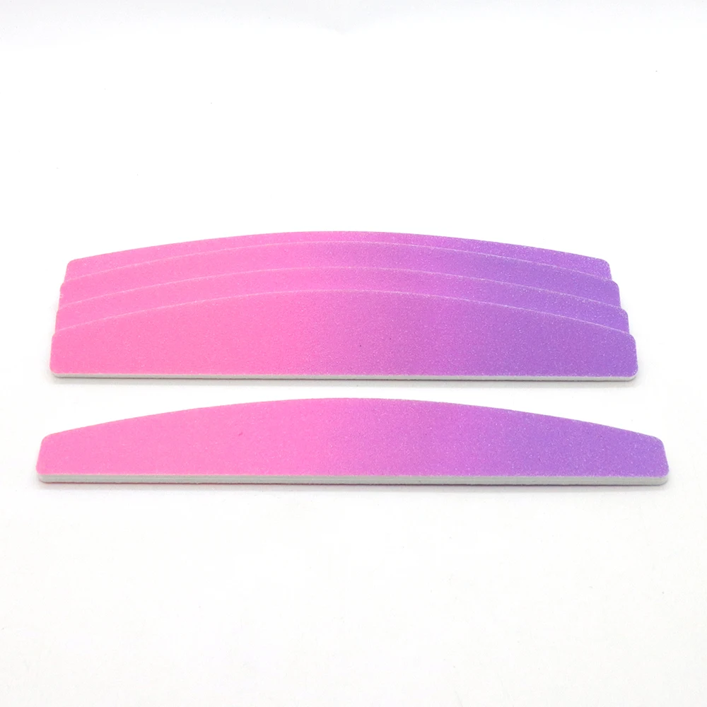 5 قطعة/المجموعة المغلفة ورقة التدرج نصف القمر ملفات الأظافر 180/180 حصى أدوات مانيكير المهنية للأظافر الطبيعية الرملي تلميع