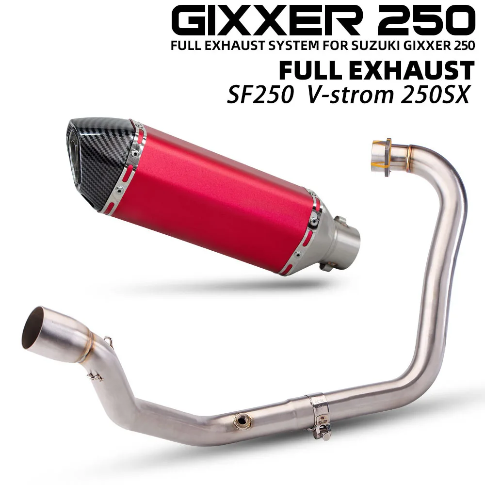 SF250 Exhaust System For Suzuki GIXXER 250/SF250 Vstrom250SX V-Strom 250SX Motorcycle Exhausts Racing Headers Tube 370MM Muffler