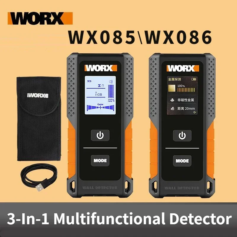 Xiaomi Worx Stud Finder WX085/WX086 3in1 Multifunctional Wall Detector Metal Wood & Amp AC Wire Finding Digital Display