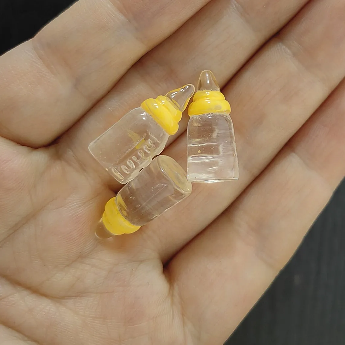 10 stücke 10*22mm Simulation Mini Miniatur Milch Baby Flasche Fütterung Flaschen Für DIY Schlüsselbund Anhänger Puppenhaus Zubehör – Detail 14