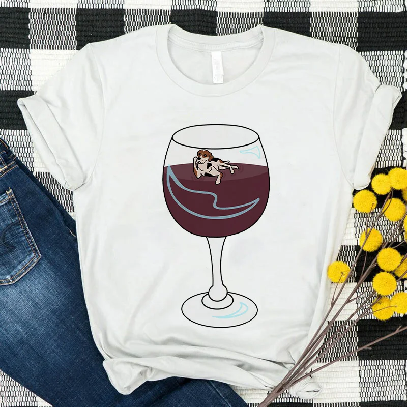 

Women Fashion Funny Cute Cartoon FemaleRed Wine Glass Pattern Tee Tshirt Graphic Aesthetic Tee Custom T-shirt