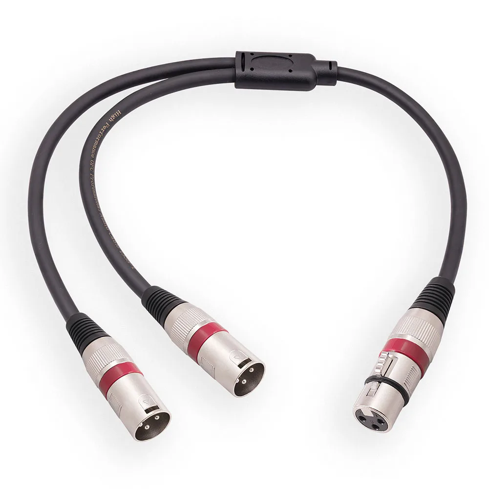 

Разветвительный кабель XLR Высококачественный разъем XLR на 2 XLR-папа Y-кабеля Оптимальная передача сигнала и отклонение шума