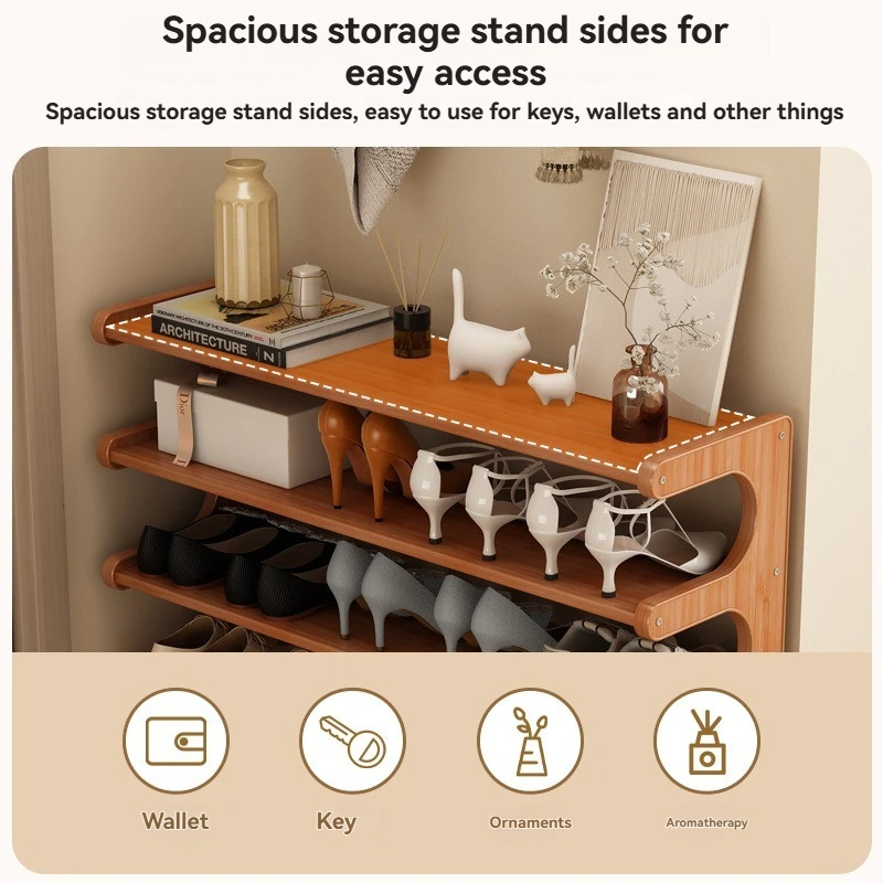 Shoe rack Dormitory Home Multi story Small Narrow Rental Room Dustproof Simple Rack Storage Dormitory Storage Rack Space Shoe Ca image 2
