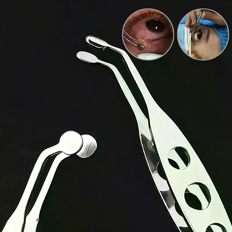 1Pcs Meibomian Gland Forceps Clip Eyelash Compressor Stainless Steel Eyelid Tweezers Metal Expressor Extension Makeup Tool