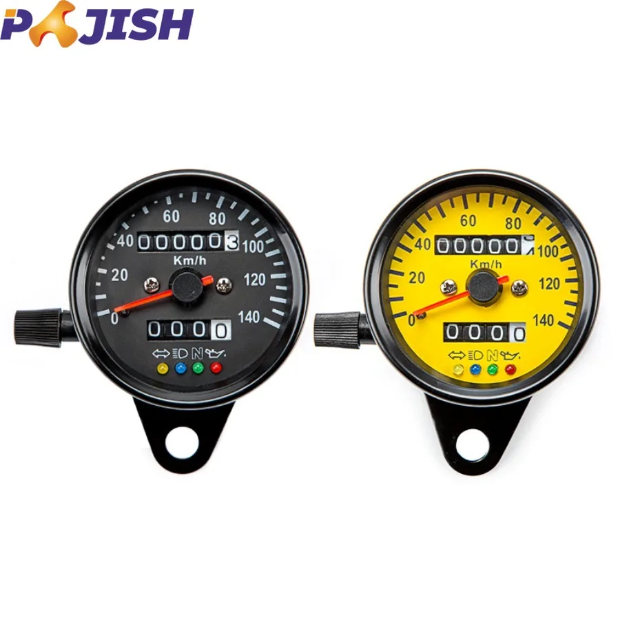 Universal Motorbike accessories Tachometer 4 Lights Display Motorcycle Double Odometer 140kmh Digital Speedometer for Cafe Racer