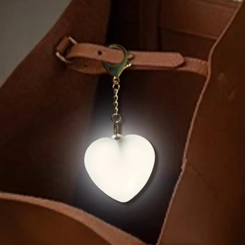 Monedero con luz LED, luz LED con Control táctil, lámpara en forma de corazón, adorno romántico regulable para ir al trabajo en la playa, acampar y viajar