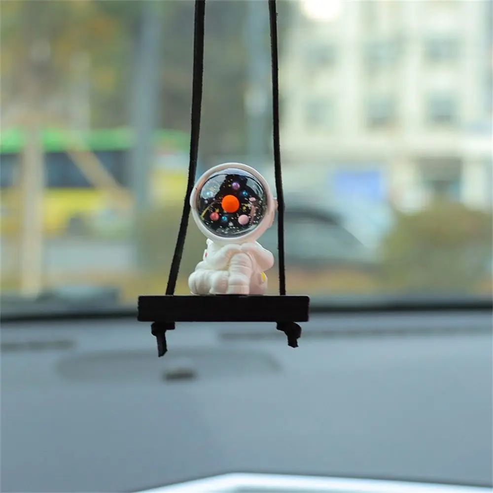 Fashion Swing Astronaut Car Pendant Resin Textured Rearview Mirror Hanging Ornaments