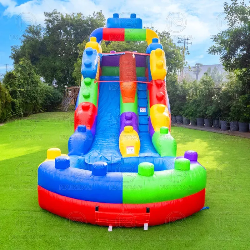 Customized commercial inflatable water slide building block inflatable wet slide blowing water slide rental