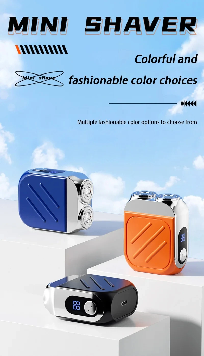 Lenovo Electric Razor IPX7 Waterproof Ultra-clean Mini Dual-head Magnetic Shaving Portable Digital Display Electric Beard Shaver