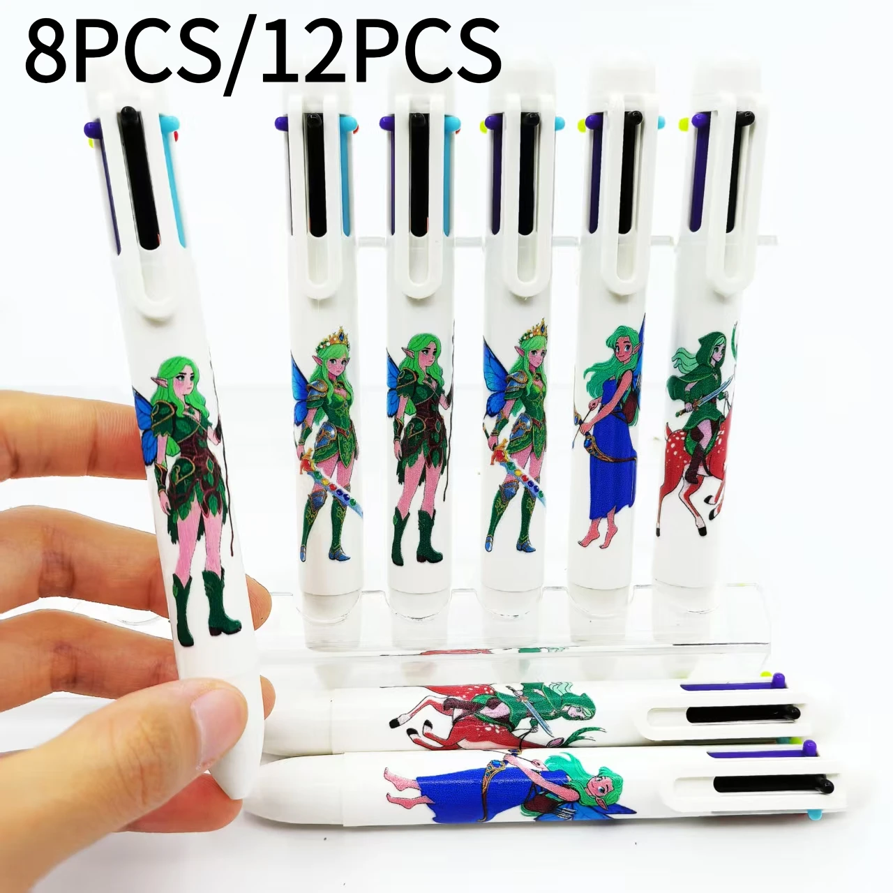 

8 шт./12 шт. шариковые ручки «шесть в одном», разноцветные ручки в форме лесного ярмарка, канцелярские принадлежности для офиса